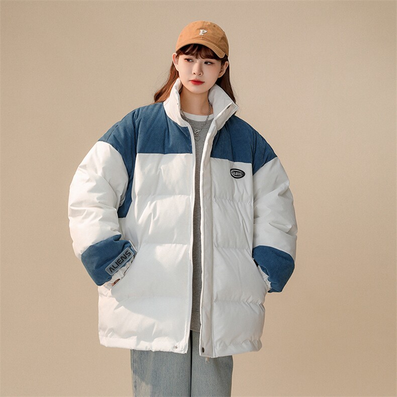 1中性风灯芯绒拼接棉衣女立领棉服女外套女8718P128控168，女装棉衣/棉服，星座226-2