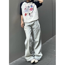 【有货】A700CC-特P43不对称做旧反穿牛仔裤男女设计感裤子，男装牛仔裤，星座1007（原301D）