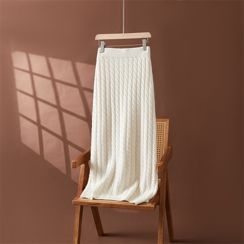 2025百搭时尚套装裙子麻花款针织衫，女装半身裙，朵沐纯羊绒