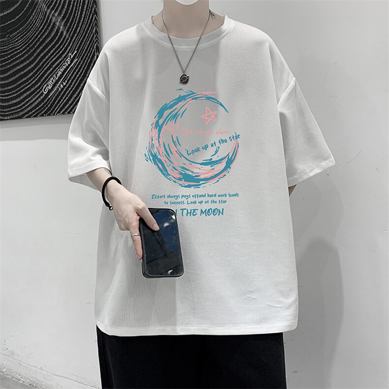 华夫格t恤男短袖男大码五分袖 大皂风 HT73341-P22图片