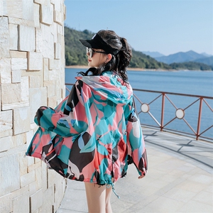 印花防晒衣女短款夏季轻薄款2025夏季新款宽松透气防晒服风衣外套图片