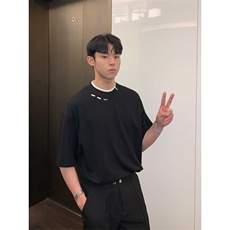 重磅假两件设计感短袖ZX0182-特批36，男装T恤，星座313A(原308A-2)