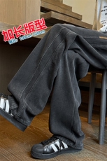 加长男裤子高个子美式高街188cm110牛仔直筒裤微喇KZ007P60加绒70，男装卫衣，电商B312