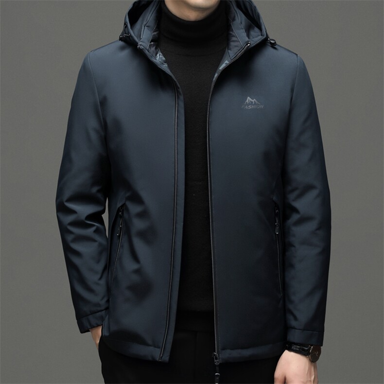 BEYR8859钱塘2020-2冬季厚款连帽百搭中年男士商务羽绒服P200图片