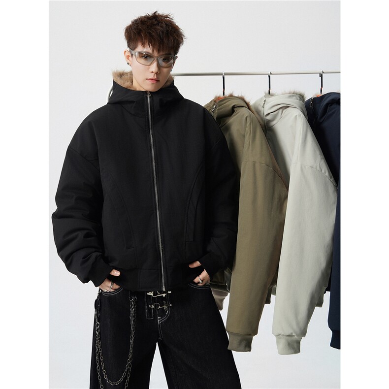 MY256-特p95控158座山雕聚酯连帽毛领冬装面包服外套棉袄衣，女装短外套，电商B370