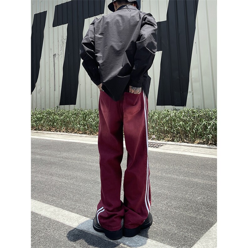 B221美式ins高街暗黑小众宽松直筒运动牛仔裤LK23139-P65控88,男装牛仔裤,电商B221