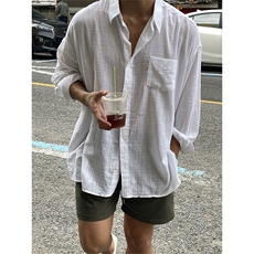 现货~夏季棉麻长袖衬衫男薄款休闲宽松防晒衬衣外套C032-特P35，男装防晒衣，星座1004-3