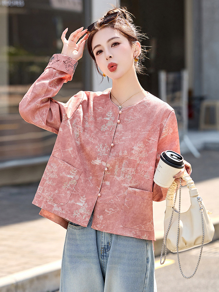 高级感新中式国风重工刺绣外套女早春新款时尚宽松独特小个子开衫,女装短外套,依如秀(原杭风阁)