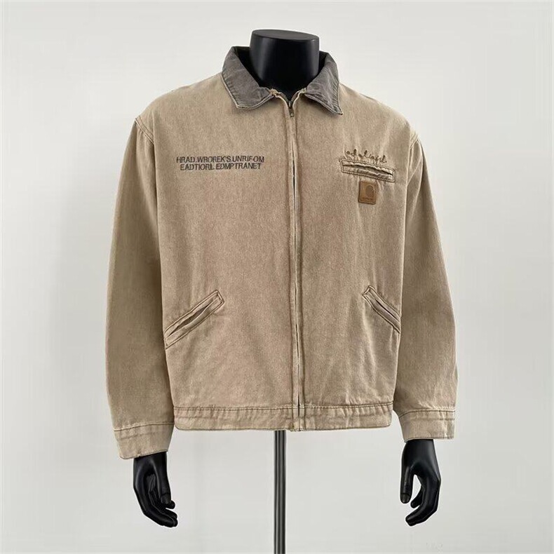 美式复古做旧牛仔外套男款春秋季宽松休闲痞帅底特律工装夹克B21，男装工装外套，星座1116A-1（原606A）