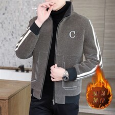 秋冬精品立领毛呢大衣短款刺绣商务休闲夹克外套男A08P140控228，男装毛呢大衣，电商B226