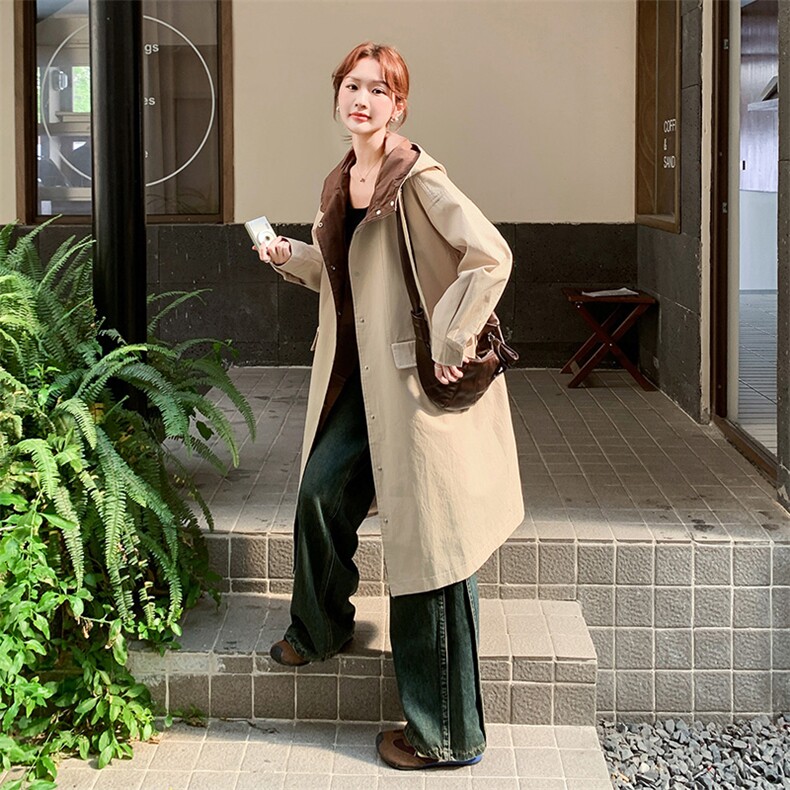 新款撞色外套2C123-1269-P160-K238,女装风衣,2C123