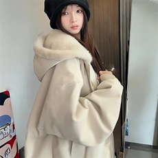 现货高品质美式高街冬季重磅座山雕大毛毛领pu皮棉衣男女加厚外套，男装皮衣，电商A443