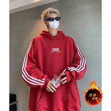 抖音得物供货提供视频秋冬重磅美式宽松织带连帽卫衣0621，男装卫衣，电商A486