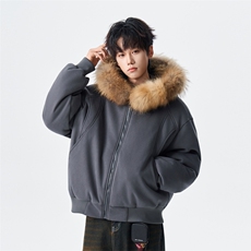 大毛领冬季连帽白鸭绒羽绒服加绒加厚保暖外套XZ309Y95720P228，男装羽绒服，星座309（原A406）