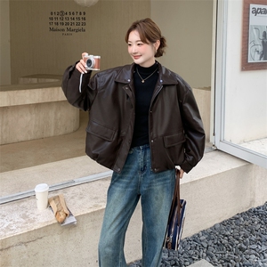 小个子加厚加绒女短款毛领棉服2025冬季新款PU皮夹克机车外套潮图片