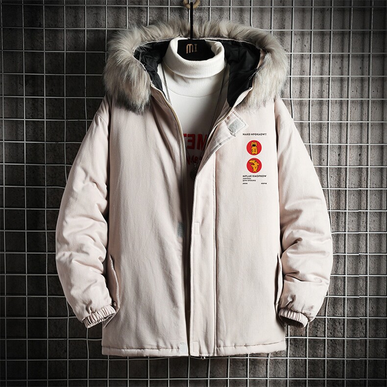 MM48093-P130冬季大毛领衣男士大码加厚袄男服网格挂拍,男装棉衣,电商A040A