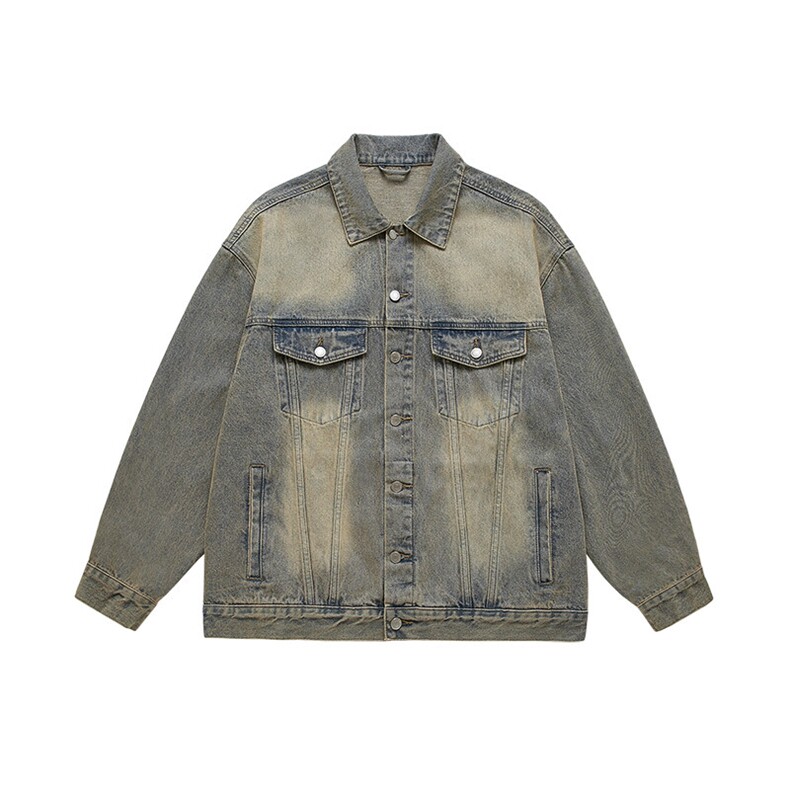 25新款宽松工装大码水洗牛仔夹克外套N1077/P98，男装工装外套，星座202-1