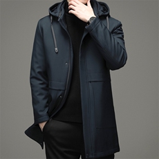 可脱卸帽白鸭绒羽绒服男中长款冬新款中年保暖外套MYYL9823-P270，男装羽绒服，电商B212（原钱塘6029）
