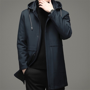 可脱卸帽白鸭绒羽绒服男中长款冬新款中年保暖外套MYYL9823-P270图片