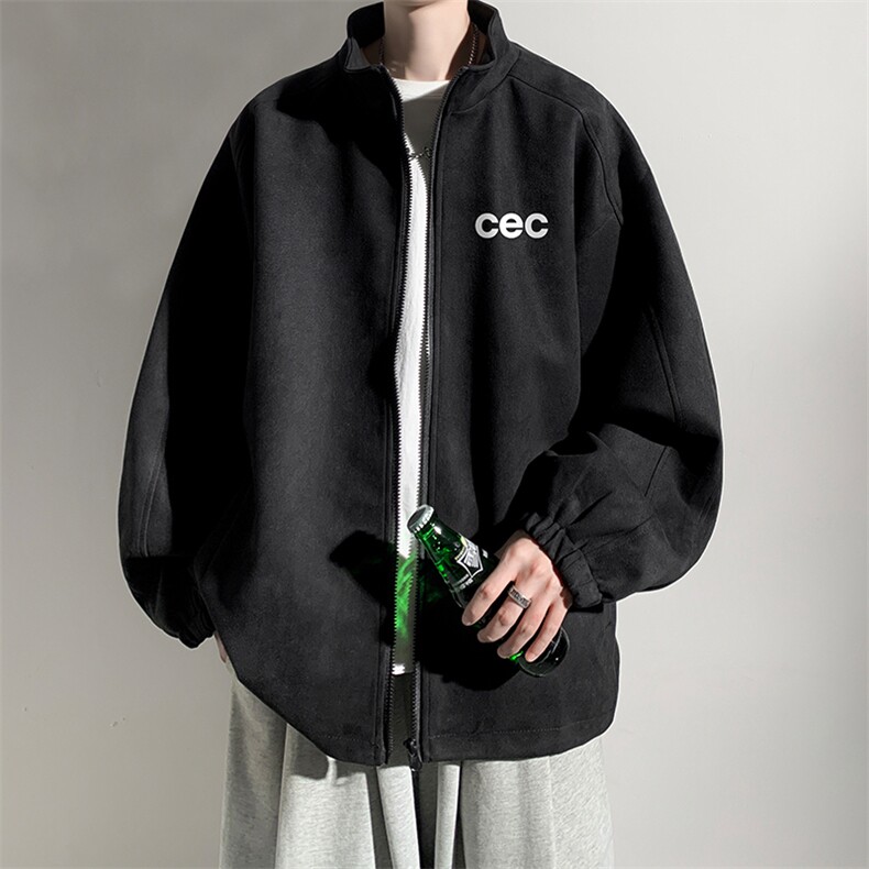 麂皮绒夹克男大码立领褂子外套JK85294-P68加绒款-P78,男装夹克,电商A040
