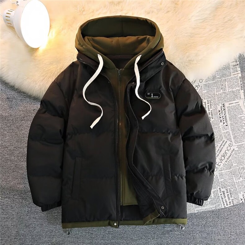 假两件棉服男款冬季宽松休闲加厚保暖外套日系潮流面包服9999/P76,男装棉衣,星座506B