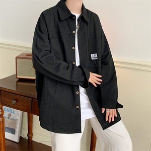 CS4005-P60 秋季日系工装长袖衬衫纯棉男士大码宽松版外套M-5XL图片