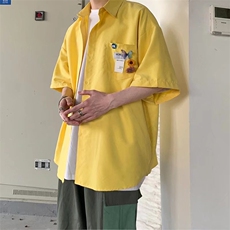 时尚气质潮流衬衫男百搭五分袖新款潮日系原宿青春218-8XC184P32，男装衬衫，星座218-8