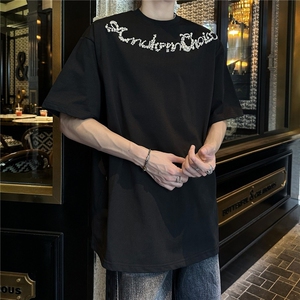 美式潮牌街头小众纯棉重磅t恤短袖男女创意时尚痞帅百搭宽松上衣图片