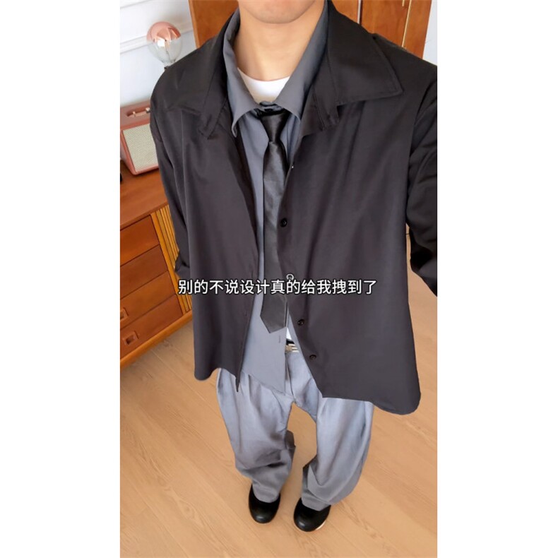 现货！超帅假两件衬衫休闲西装简约高级-LK80150-特批60,男装衬衫,电商A061