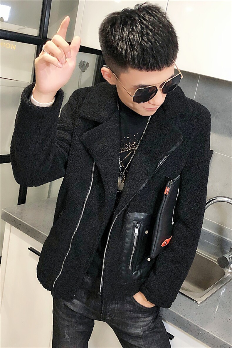 羊羔毛棉服社会小伙加厚男棉衣斜拉车外套C301B-YG01,男装棉衣,电商C301B