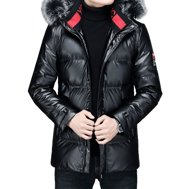 中老年白鸭绒狐狸毛领羽绒服男爸爸装秋冬休闲外套ALXBLU21-P325，男装中老年男装，电商B212（原钱塘6029）