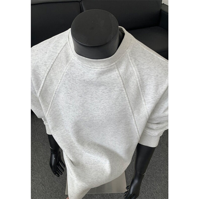 480G重磅加绒硬挺boxy男女春装美式高街结构螺纹拼接圆领卫衣外套,女装短外套,电商A443