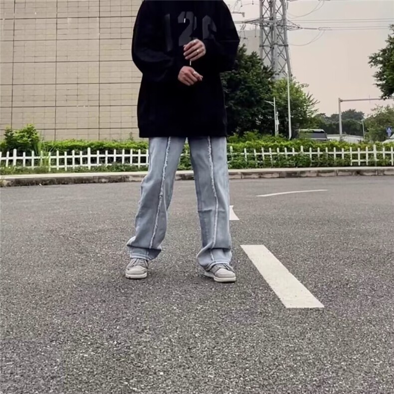1506-1/K52091/P48港风潮男夏季新款个性字母牛仔裤嘻哈i百搭时尚,男装牛仔裤,星座1506-1