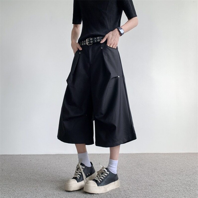 痞帅高街休闲直筒宽松7分裤短裤潮3344P41，男装西裤，星座410-2