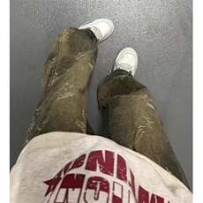 复古磨破牛仔裤直筒休闲裤时尚百搭长裤半松紧铁锈蓝NK10，男装牛仔裤，星座1116A（原606A-3）