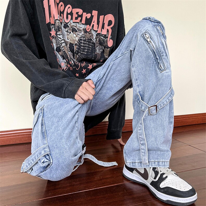 B221秋冬新款美式ins高街小众休闲工装牛仔裤子LK22069-P75控98,男装牛仔裤,电商B221