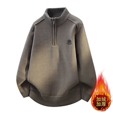 W25263-P55冬半高拉链领卫衣男潮牌加绒加厚卫衣外套时尚打底衫，男装T恤，电商D310B