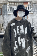 2023春季美式做旧套头大码卫衣男潮牌复古嘻哈上衣JK22316p75控88，男装卫衣，星座605(原A050)