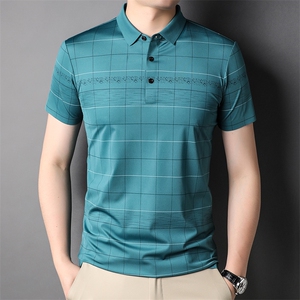 夏季新款男士翻领短袖t恤中年有领男装上衣服休闲POLO衫图片