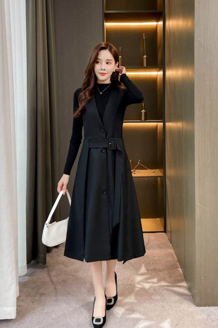 现货2021秋冬新品背带裙简约大气，其它，秀水百合