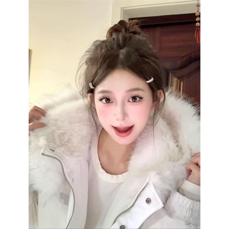 1506A/G78770/P94慵懒风复古毛领黑色连帽棉服,男装棉衣,星座1506A