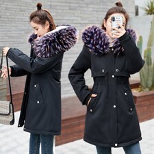 2021冬季新款舒适时尚大毛领派克服，女装棉衣/棉服，贵人树