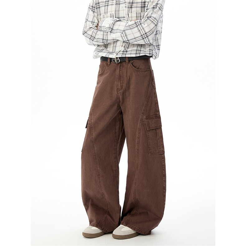6155秋冬版型洗褪高质量弯刀100棉拼接工装休闲裤(P65X108)10,男装休闲裤,电商C315
