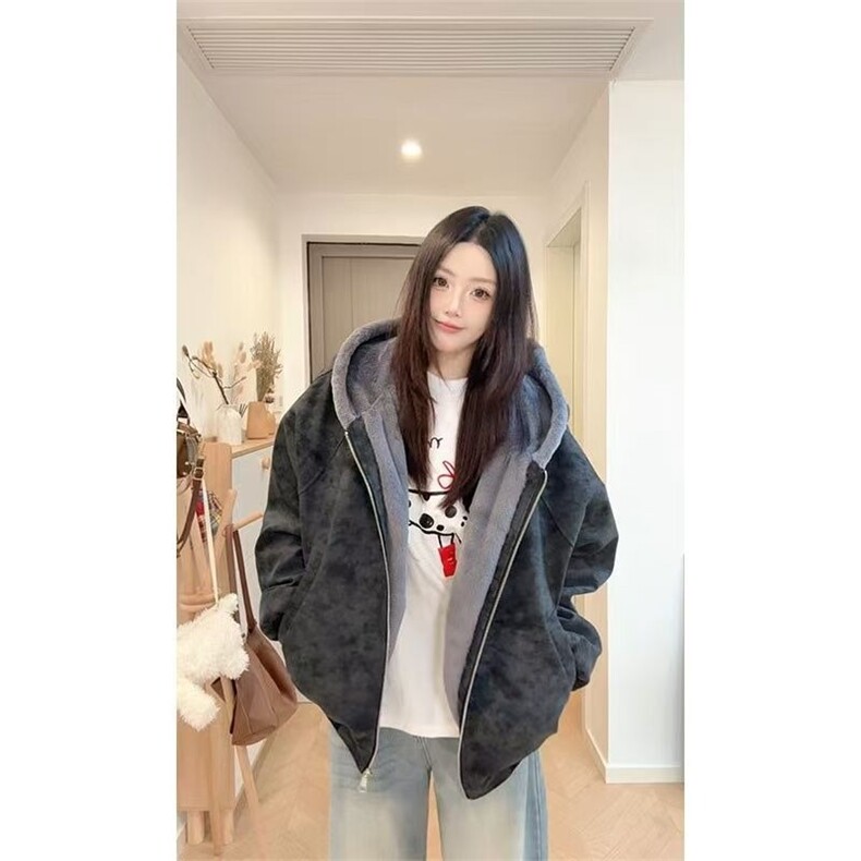 美式座山雕皮毛领情侣棉服男冬款棉衣外套潮加厚版棉袄TT6047 P96图片