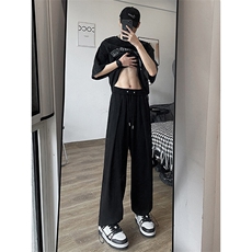X2398-TP3558夏季港风2025薄款宽松垂感冰丝休闲运动裤子男，男装休闲裤，电商A102