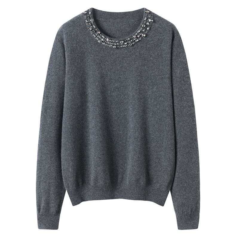 2025年秋季单件时尚百搭通勤简约休闲圆领长袖，女装羊绒衫，暖习羊绒