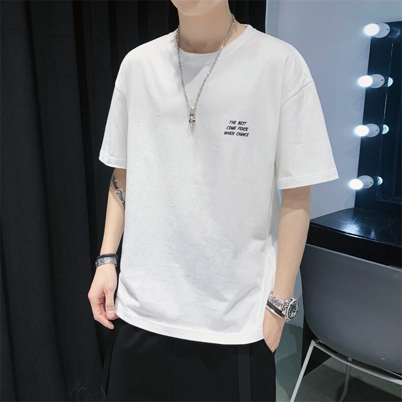夏天短袖t恤2021新款圆领夏季打底衫潮流半袖纯棉男装DS727T,男装T恤,电商A102