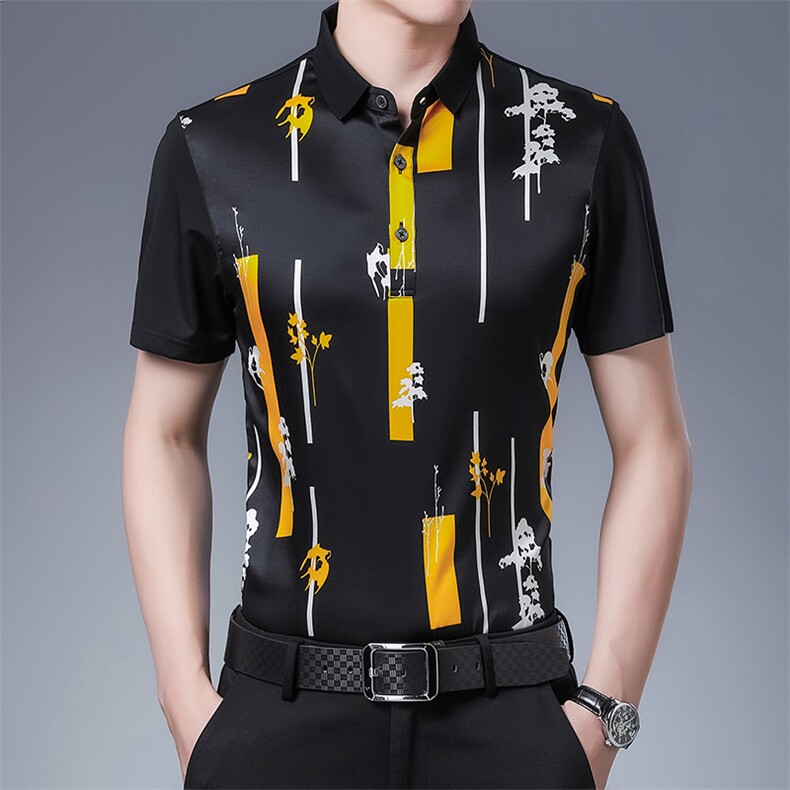 BJ6216男式2023夏季新款短袖中年爸爸装T恤潮流体恤P155,男装T恤,电商B360