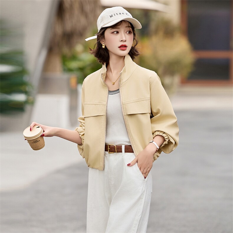 【大BAO款主推引流款】2025年春秋季新款小个子端海宁皮夹克女，女装皮衣，美拉德工厂直营店