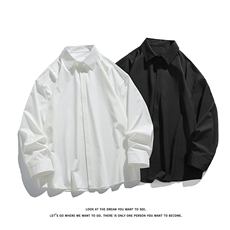 纯色休闲港风简约百搭舒适宽松韩版长袖衬衫男C2259-特价P30，男装衬衫，电商A007